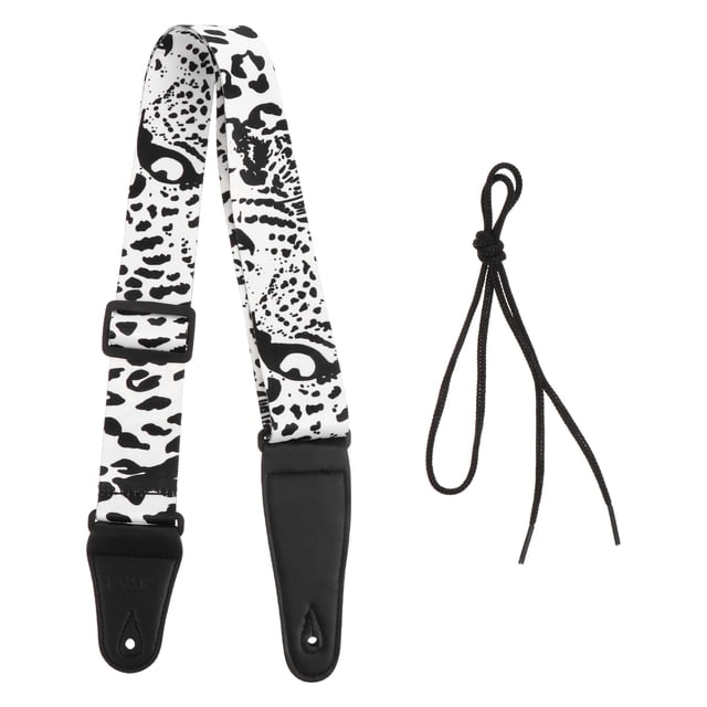 1Pc Electric Guitar Belt Printed Guitar Strap Chic Guitar Accessory Black White