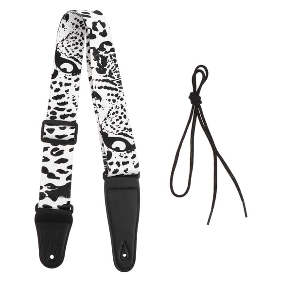 1pc Cinturón de guitarra eléctrica Correa de guitarra estampada CHIC ACCESORIORY Black White