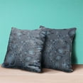 thumbnail image 2 of Leaves Indoor/Outdoor Pillow in Gray Blue Silver 18x18, 2 of 5