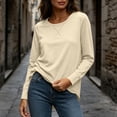 thumbnail image 4 of AloohaidyvioNo Boundaries Womens Long Sleeve Tops Lightweight Basic Tee Fall Soft Crewneck Shirts, 4 of 7