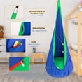 thumbnail image 3 of Kids Pod Swing Seat 100% Cotton Child Hammock Chair with PVC Inflatable Cushion for Indoor and Outdoor Use Durable Portable, 3 of 7