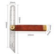 thumbnail image 1 of Regla de ángulo móvil para carpintería, herramienta de medición de nivel de bisel en T deslizante, tres cuadrados, calibre de marcado, transportador, mango de madera roja Fivean unisex, 1 of 2