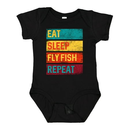 

Inktastic Fishing Eat Sleep Fly Fish Repeat Gift Baby Boy or Baby Girl Bodysuit