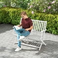 thumbnail image 2 of Outsunny Outdoor Bench, 46.5" Foldable Acacia Wood Loveseat, White, 2 of 10