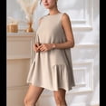 thumbnail image 4 of Vestido Tipo Chaleco Sin Mangas con Cuello Redondo en Color Liso, Color Albaricoque XL, 4 of 6