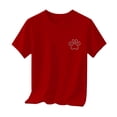 thumbnail image 5 of Ohufall Boys Girls T Shirt Solid Color Small Print Summer Tshirts Toddler Fashion Casual T-shirts 1-13 Year, 5 of 6