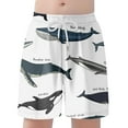 thumbnail image 4 of Gyexs Boys Swim Trunks Size 10-12 Hawaiian Beach Shorts Swimwear Bathing Suit Elastic Drawstring Ocean Animal Print Swimsuit Short Pants White 02, 4 of 7