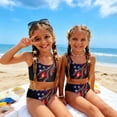 thumbnail image 5 of Grblisyd 4th of July Girl's 2 Piece Swimsuit Set American Flag Cute Bathing Suit Scoop Neck Independence Day Bikini Sets, 5 of 6