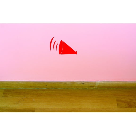 Custom Wall Decal Cheerleading Shouting Horn Sports Girl Team Vinyl Wall Decal Sticker Teen Bedroom 12x18 Inches