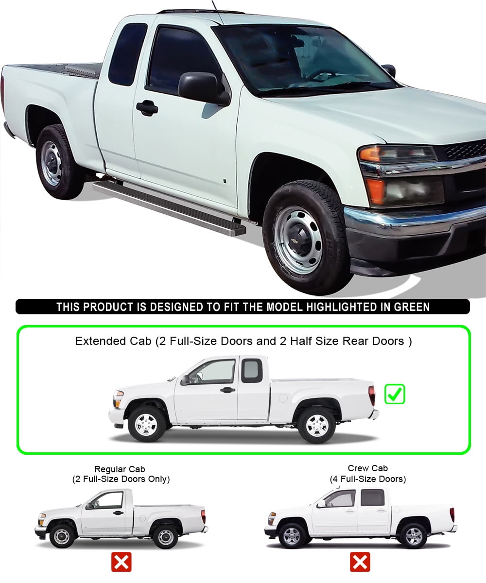 APS Running Boards 5 inches Compatible with Chevy Colorado GMC Canyon 2004-2012 Extended Cab 304 Stainless Steel (Nerf Bars Side Steps Side Bars)