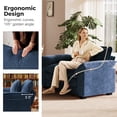 thumbnail image 3 of WACASA Modern Accent Chair and a Half, 49.5'' W Oversized Chairs in Living Room, Chenille Comfy Reading Chair, Armchair with Wide Armrests, Blue, 3 of 10