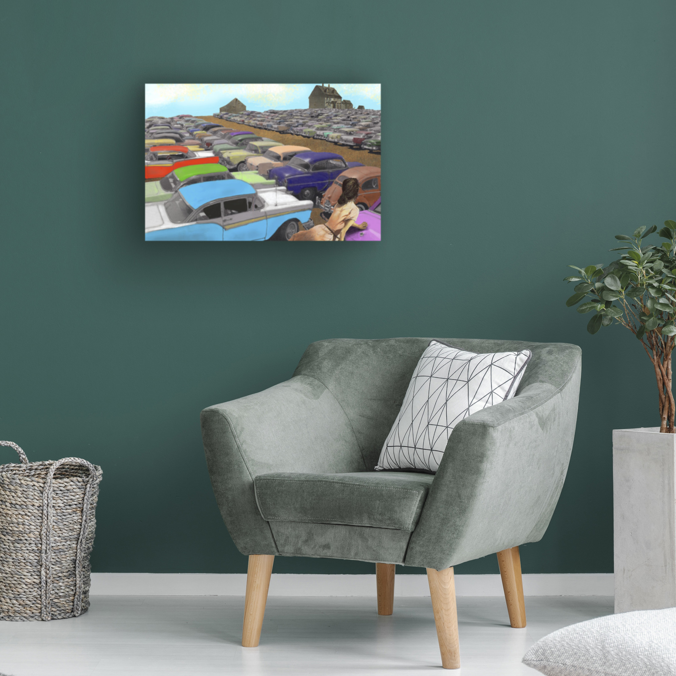 Canvas Wall Art - Barry Kite 'Christinas Parking Space' Wall Art for Living Room, Bedroom, or Office Décor by Trademark Fine Art - 32 x 22 Inches