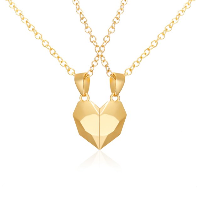 Collar magnético de corazón dividido a juego para parejas, colgante de cristal de atracción mutua, mejores amigos, regalo de joyería de amistad