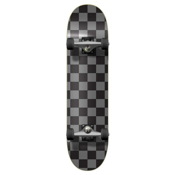 Yocaher Graphic Complete 31" x 7.75" Skateboard - Checker Silver