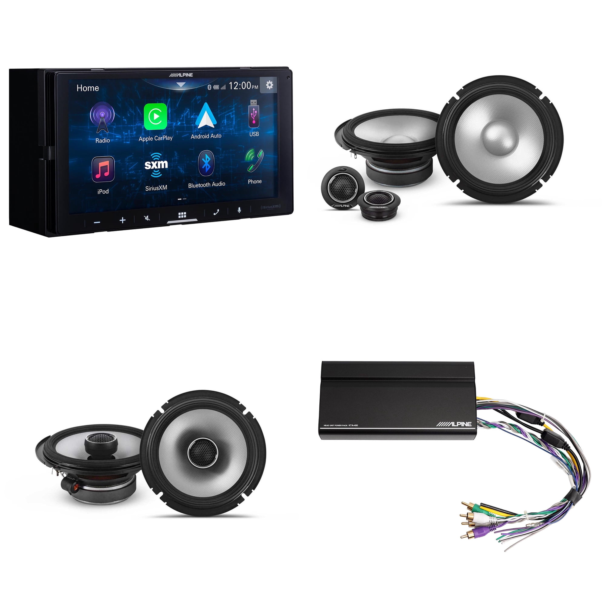 Alpine iLX-W670-S Digital Multimedia Receiver & S2 6.5" Component Speakers / 6.5 Coax including Power Pack