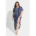 thumbnail image 5 of CASSIE LIZ Plus Size Short Sleeve Dress 3X V Neck Maxi T Shirt Dress Casual Blue Tie Dye Sundress Loose Fit for Women Spring Summer Dress with Pocket 3XL 22W 24W, 5 of 7