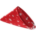thumbnail image 2 of GZHJMY Christmas Beautiful Snowflake Pattern Cloth Napkins, Set of 4 20 x 20 Inch Soft & Comfortable Polyester Dinner Napkin for Family, Restaurant, Weddings, Parties, Holiday Dinner,Red, 2 of 6