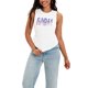 thumbnail image 2 of Camisetas sin mangas de cuello redondo acanaladas para mujer ATHLECHIC, color blanco con estampado, 2 of 5