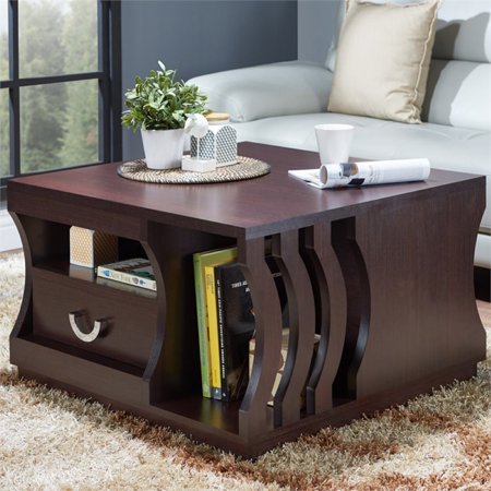 Water Hyacinth Coffee Table Furniture of America Hyacinth Contemporary Coffee Table in Espresso ()