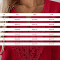 thumbnail image 4 of Women's Cotton Linen 3/4 Sleeve V Neck Lace Blouse Loose Fit Casual, 4 of 7