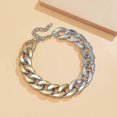 thumbnail image 2 of Punk Cuban Link Chain Choker Necklace Gold Lightweight Chunky Oval Chain Link Necklace Statement Hip Hop Jewelry--Mixed color stitching-Product code 4 Mixed color stitching, 2 of 4