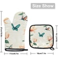 thumbnail image 2 of Spring Floral Plant Butterfly Oven Mitts and Pot Holders Set of 2, Heat Resistant Oven Mitts Kitchen Oven Glove for Cooking, Baking, 2 of 6