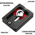thumbnail image 3 of 2 Pieces Metal Quick Release Plate with 1/4''-20 Camera Screw Tripod Mount Plate Fits Standard for DSLR Camera Tripod Ball Head, Black (PU50), 3 of 6