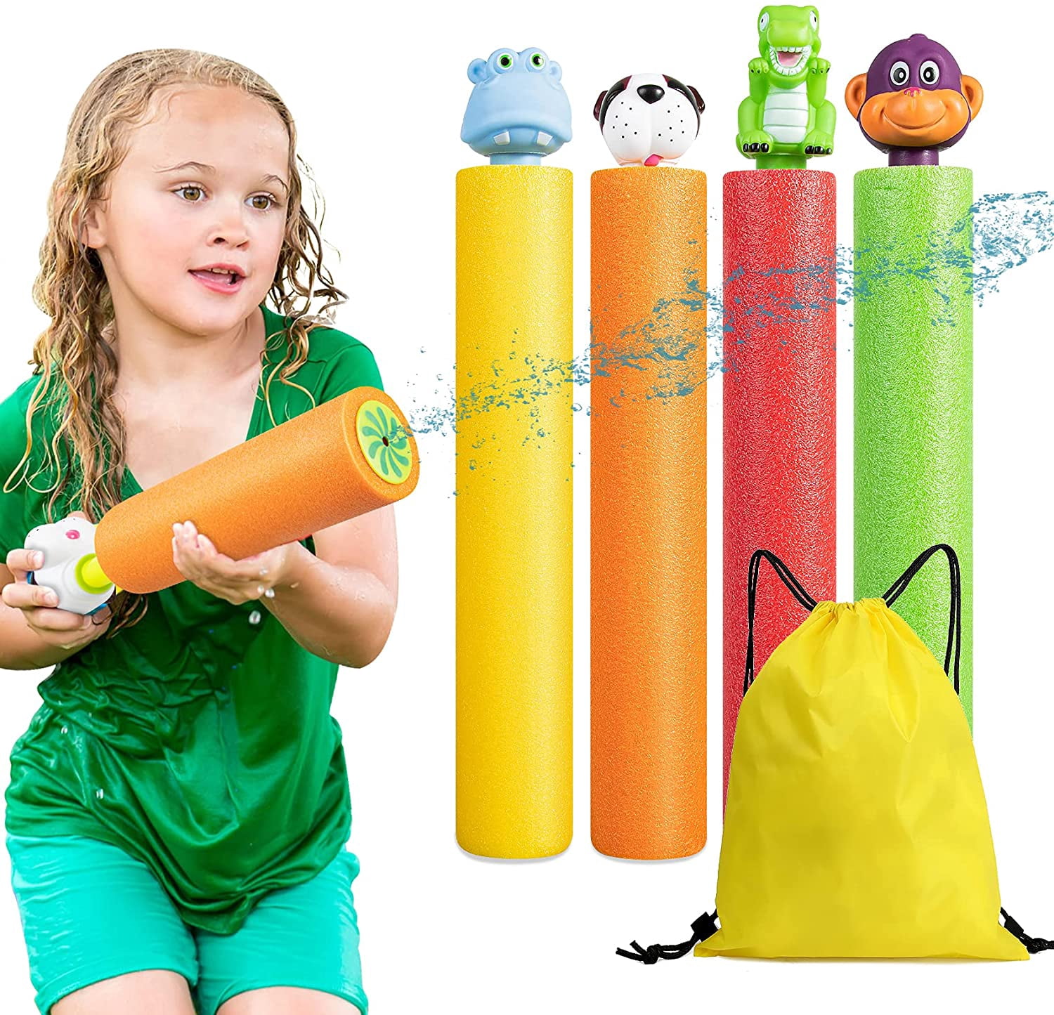 4-Pack Water Blaster Gun Set for Kids Summer Swimming Pool Beach Sand ...