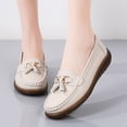 thumbnail image 4 of Rokment Women's Orthopedic Walking Loafers Comfortable Fashion Casual Leather Fringe Arch Support Wedge Slip on Nursing Work Flat Low Heel Oxfords Dress Shoes Beige Size 6, 4 of 8