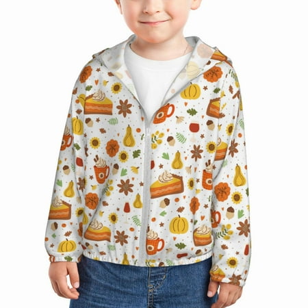 

Lukts Autumn Print Children s Long-Sleeved Sun Protection Clothing Hooded Sweatshirts for Boys and Girls Outdoor Sports-18 Months