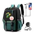 thumbnail image 2 of Mochila escolar con bola de pelo para adolescentes, bolso de lona para ordenador portátil, mochila para estudiantes, 2 of 4