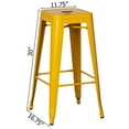 thumbnail image 4 of Basicwise 30-inch Backless Metal Bar Stool Stackable Heavy-Duty Counter-Height Chair for Home Bars Patios Kitchen Islands Cafes Restaurants Bistros and Dining Areas for Indoor & Outdoor Use, Yellow, 4 of 6