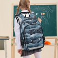 thumbnail image 7 of FORMRS Kids Backpack for School Unisex 17" Casual Bookbag Travel Daypack with Compartment Pockets, Blue Watercolor Mountain Pattern, 7 of 7