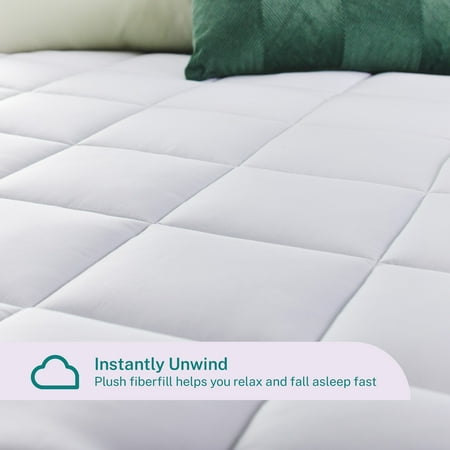 Sleep Innovations - 4" Cooling Gel Memory Foam Mattress Topper with Cover - Queen - Blue
