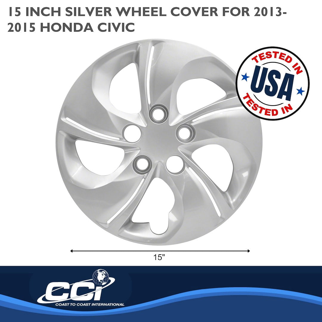 HO155092 | Honda Civic | 2013-2015 | 15 | OEM | Silver - Factory Hubcaps | Wheel Covers | Center Caps | Rims
