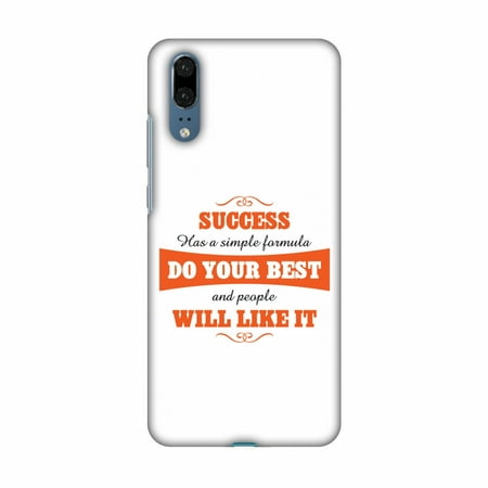 Huawei P20 Case - Success Do Your Best, Hard Plastic Back Cover, Slim Profile Cute Printed Designer Snap on Case with Screen Cleaning (P20 200ml Best Price)