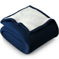 thumbnail image 3 of Bare Home Sherpa to Plush Throw Blanket, 50"x60" (Throw, Dark Blue), 3 of 4