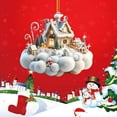 thumbnail image 3 of Christmas Ornaments, Christmas Hanging Decoration Christmas Tree Decoration Exquisite House Acrylic Hanging Decoration, 3 of 6