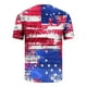 thumbnail image 4 of Tops para hombre, blusas y camisas de manga corta con cuello redondo para hombre, jersey informal con cuello redondo estampado para hombre, pantalones cortos deportivos para fitness, blusa de poliéste, 4 of 5