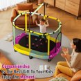 thumbnail image 4 of Baxluxe 60" Kids Trampoline 7-in-1, Elliptic Toddler Trampoline with Safety Enclosure Net, Height Adjustable Handrail & 500lbs Capacity, Mini Bouncer with Swing for Age 3-8, Stars, 4 of 9