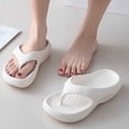thumbnail image 6 of GPOECD Womens Summer Fashion Flip Flop Solid Color Slippers Outdoor Beach Slides Casual Slippers for Women Comfortable 02_White,9, 6 of 7
