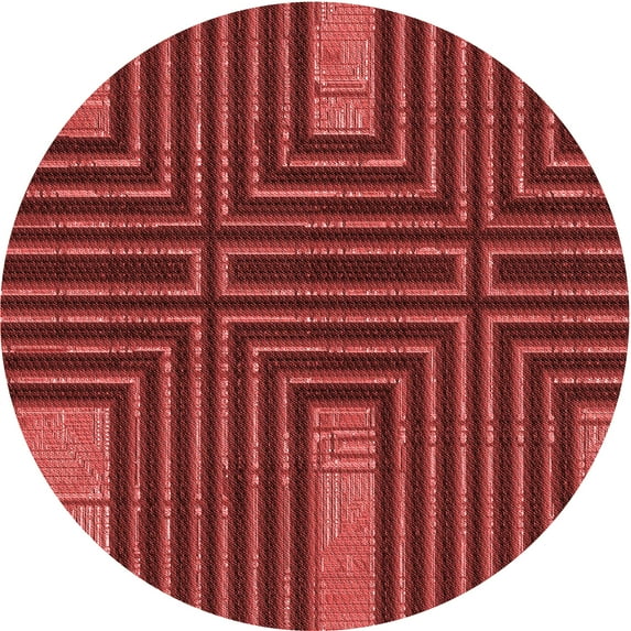 Ahgly Company Machine Washable Indoor Round Transitional Grapefruit Red Area Rugs, 8' Round