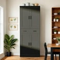 thumbnail image 3 of DIYART Black Kitchen Pantry Cabinet, 71" Tall Kitchen Storage Cabinet with doors and Drawer, 3 of 6