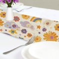 thumbnail image 4 of Yayeee Table Runner 90 inches Long Home Kitchen Dinning Party Decoration, Beige Retro Rainbow, 4 of 7