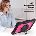 thumbnail image 4 of Case for Lenovo Tab M9 9.0 Inch 2023 Released TB-310FU with Screen Protector, 360 Degree Rotating Kickstand Hand Strap Heavy Duty Shockproof Cover with Shoulder Strap, Rose PC, 4 of 7