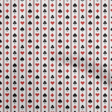 oneOone Cotton Silk Dusty Teal Green Fabric Poker Card Dress Material Fabric Print Fabric By The Yard 42 Inch Wide