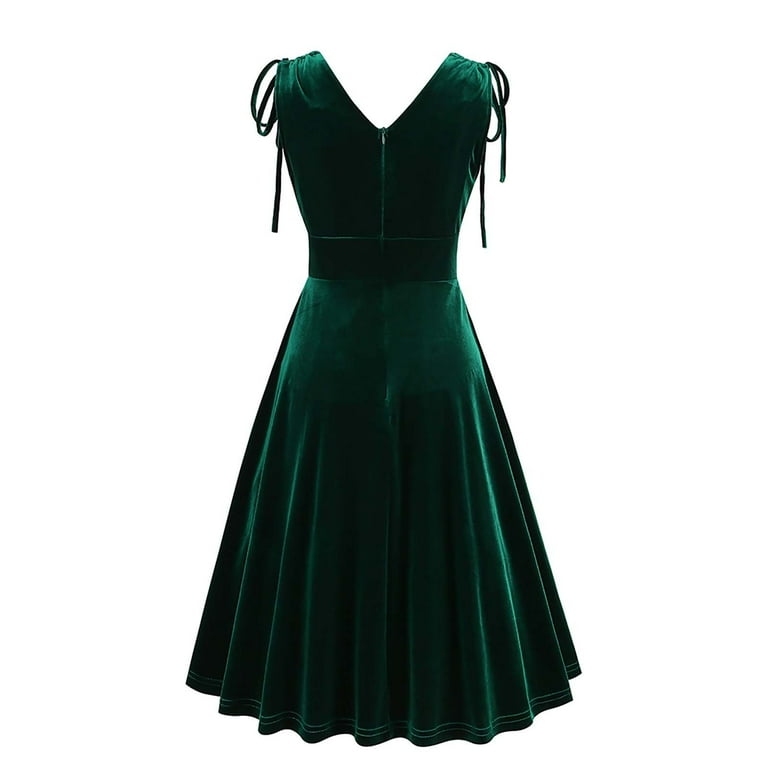 dark green swing dress Josephine Midi Dress in green – Elegant vintage-inspired style
