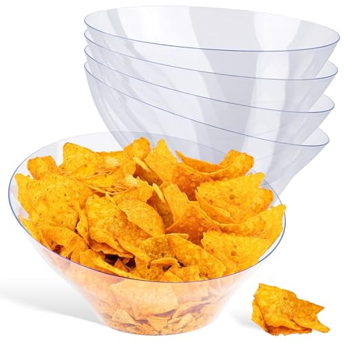 Stock Your Home Angled Plastic Bowls - Large (4 Pack)