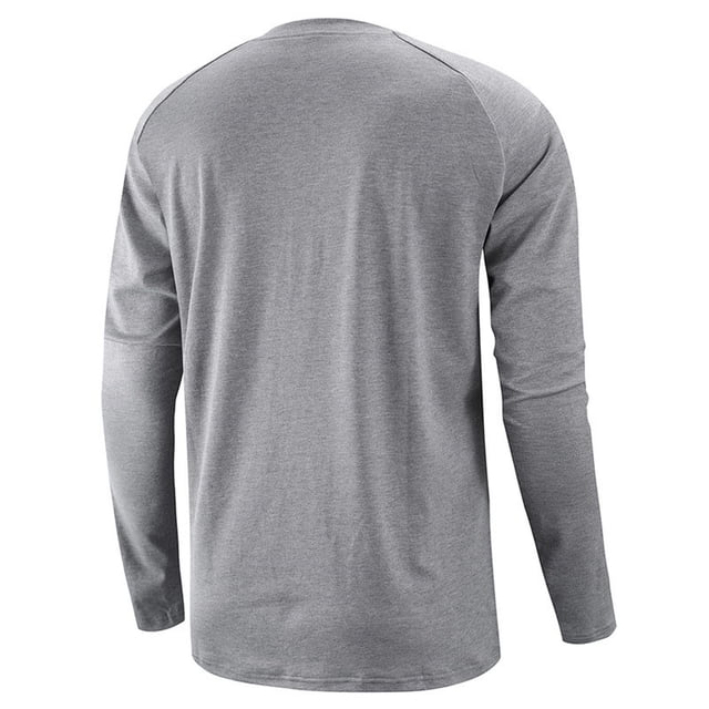 WREESH Men Round Neck Long Raglan Sleeves Daily Slim Fit Buttons Pullover Shirts Tops Blouse