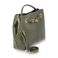 thumbnail image 2 of Time and Tru Women's Hazel Satchel Bag Handbag, Dark Olive, 2 of 5